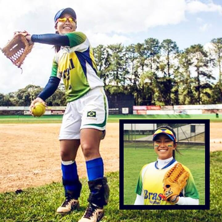 samira, joga de 2b e ss e segundo ela, já quebrou a cara no softbol, literalmente.