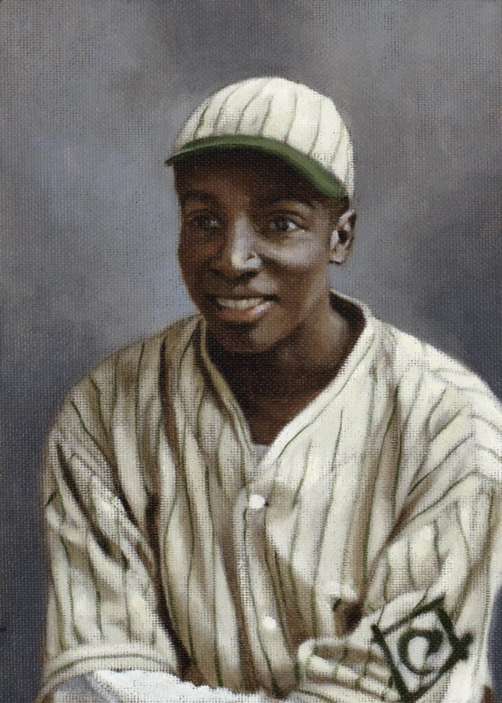 A imagem em cores de "Cool Papa" Bell, o mais rápido jogador de baseball da história.